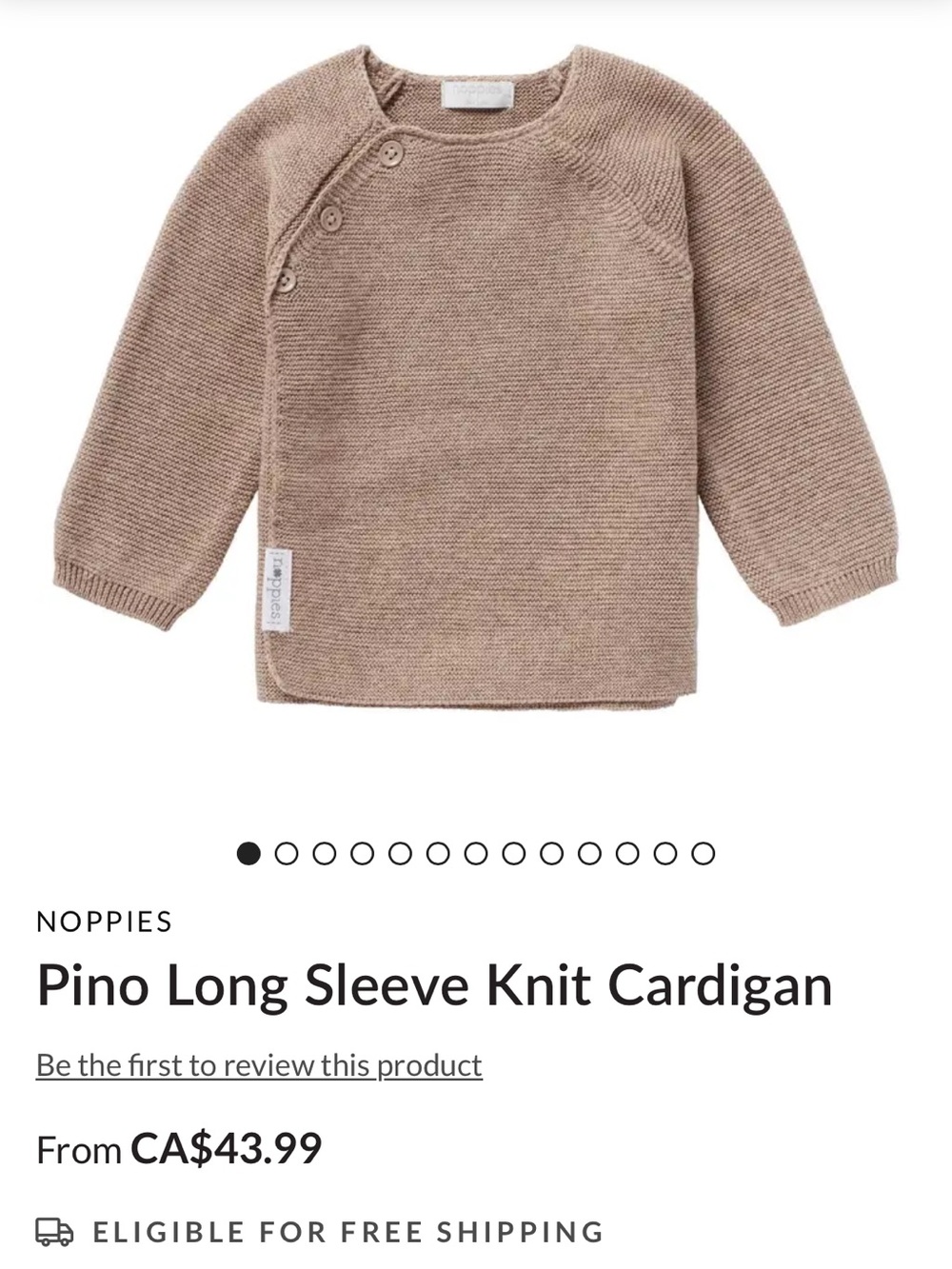 Noppies Neutral Taupe Knit Pullover with Shoulder Buttons
